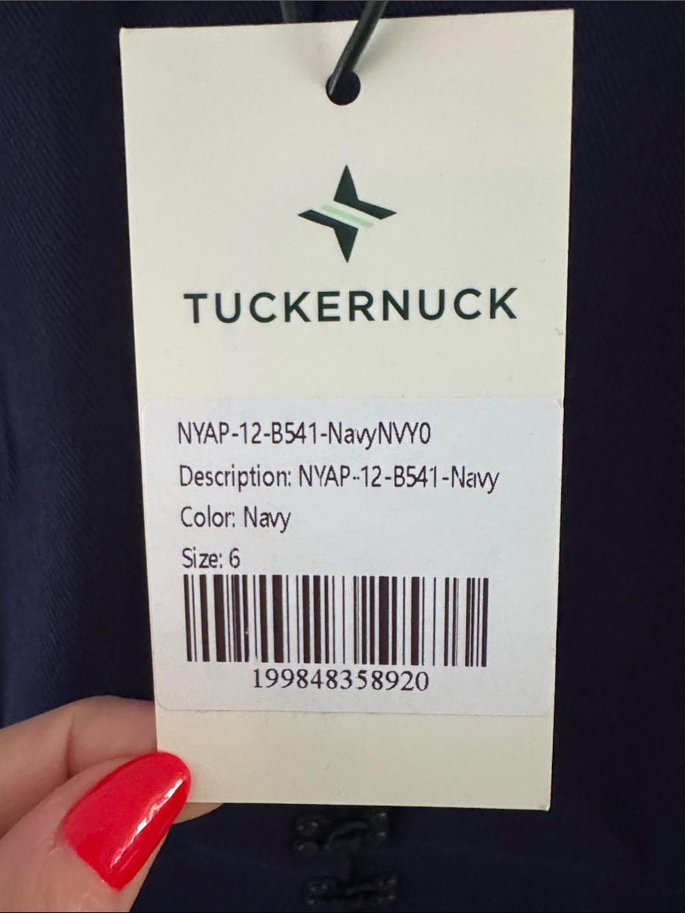 NWT Tuckernuck Navy Cotton Twill Duke Top Sz 6 - Picture 4 of 7